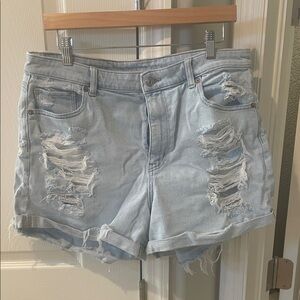 American Eagle Outfitters Light Blue Ripped Jean Shorts